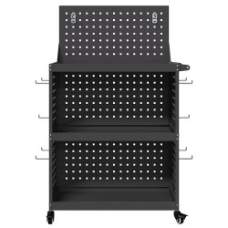 Chariot à outils Noir 65 x 35 x 111 cm Acier peint par poudre 