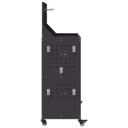 Chariot à outils Noir 65 x 35 x 111 cm Acier peint par poudre 