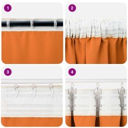 Rideaux 2 pcs Orange vif 225 x 140 cm Polyester 