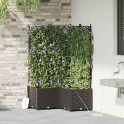 Jardinières de jardin 1 pc Marron 80 x 80 x 142 cm Plastique 