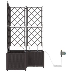Jardinières de jardin 1 pc Marron 80 x 80 x 142 cm Plastique 