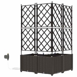 Jardinières de jardin 1 pc Marron 80 x 80 x 142 cm Plastique 