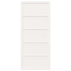 Porte de Grange Blanche 80x208 cm en Bois Massif de Pin 