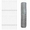 Poteaux de Clôture 11 pcs U-Channel 60 cm Acier Galvanisé 