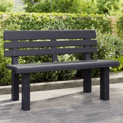 Banc de jardin anthracite 110x52x71 cm polypropylène 