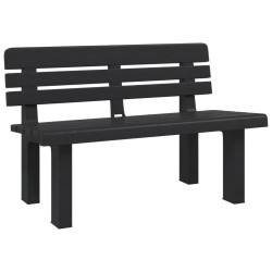 Banc de jardin anthracite 110x52x71 cm polypropylène 