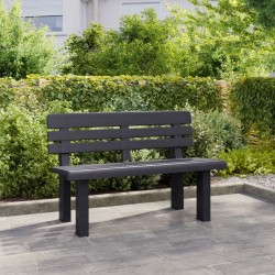 Banc de jardin anthracite 110x52x71 cm polypropylène 