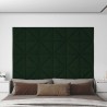 Panneaux muraux 12 pcs Vert foncé 30x30 cm Velours 0,54 m² 