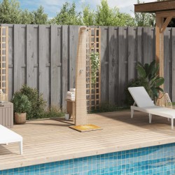 Douche d'extérieur beige 55x60x224cm résine tressée bois acacia 