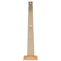 Douche d'extérieur beige 55x60x224cm résine tressée bois acacia 