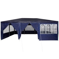 Tente à fêter avec 10 murs latéraux bleus, 6x4 m en PE 