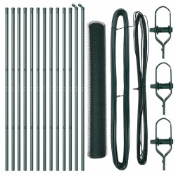 Set de Clôture Lot de 2 Vert Métal Grande Durable 