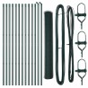 Set de Clôture Lot de 2 Vert Métal Grande Durable 