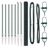 Set de Poteaux de Clôture Vert 2 Poteaux Acier Galvanisé 10 x 1,5 m 