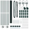 Set de Poteaux de Clôture Vert 2 Poteaux Acier Galvanisé 10 x 1,5 m 