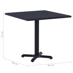Table de jardin Noir 80x80x75 cm 