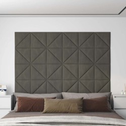 Panneaux muraux 12 pcs Gris foncé 30x30 cm Velours 0,54 m² 