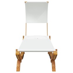 Lit repos avec auvent 100x200x126 cm Bois courbé massif Crème 