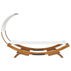 Lit repos avec auvent 100x200x126 cm Bois courbé massif Crème 
