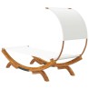 Lit repos avec auvent 100x200x126 cm Bois courbé massif Crème 