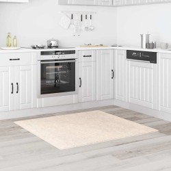 Tapis shaggy à poils longs Crème 120x120 cm PP 