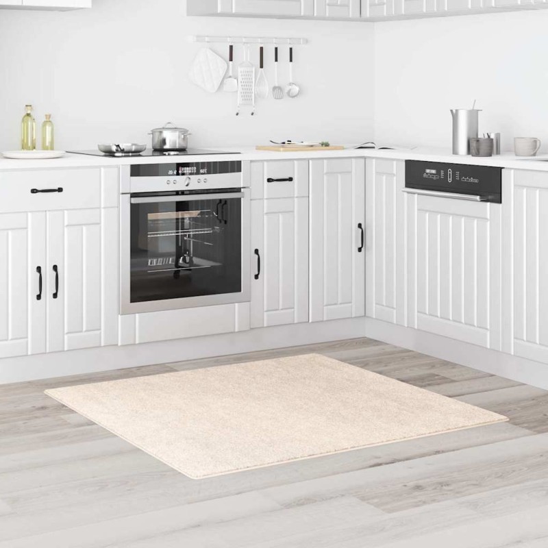 Tapis shaggy à poils longs Crème 120x120 cm PP Tapis shaggy à poils longs Crème 120x120 cm PP
