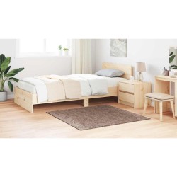 Tapis shaggy haute pile marron 120x120 cm en PP 