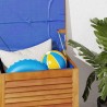 Boîte de rangement de jardin persiennes 60x50x56cm bois acacia 