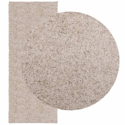 Tapis shaggy PAMPLONA poils longs moderne beige 80x200 cm 