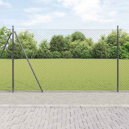 Jeu de Poteaux de Clôture Argent 10 x 1.4 m Acier galvanisé 