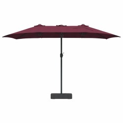 Parasol de jardin Rouge bordeaux 385 x 209 x 244 cm tissu 