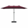 Parasol de jardin Rouge bordeaux 385 x 209 x 244 cm tissu 