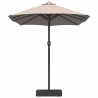 Parasol de jardin Taupe 385 x 209 x 244 cm tissu 