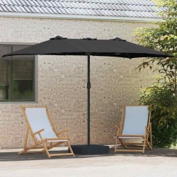 Parasol de jardin Noir 385 x 209 x 244 cm tissu 