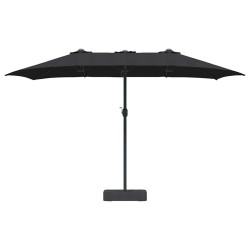 Parasol de jardin Noir 385 x 209 x 244 cm tissu 