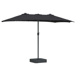 Parasol de jardin Noir 385 x 209 x 244 cm tissu 