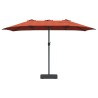 Parasol de jardin Couleur terre cuite 385 x 209 x 244 cm tissu 