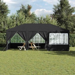 Tente de fête avec 10 parois gris foncé 6x4 m en PE 