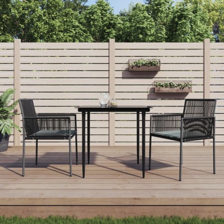 Chaises de jardin et coussins lot de 2 noir 54x60,5x83,5 cm 