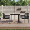 Chaises de jardin et coussins lot de 2 noir 54x60,5x83,5 cm 
