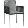 Chaises de jardin et coussins lot de 2 noir 54x60,5x83,5 cm 