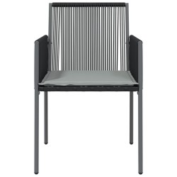 Chaises de jardin et coussins lot de 2 noir 54x60,5x83,5 cm 