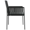 Chaises de jardin et coussins lot de 2 noir 54x60,5x83,5 cm 