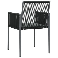 Chaises de jardin et coussins lot de 2 noir 54x60,5x83,5 cm 