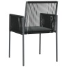 Chaises de jardin et coussins lot de 2 noir 54x60,5x83,5 cm 