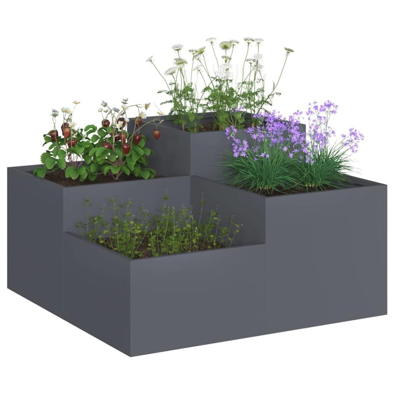 Jardinier 100x100x48 cm Acier Anthracite 