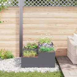 Jardinier 100x100x48 cm Acier Anthracite 
