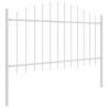 Clôture de jardin - Haut en forme de coussin - Blanc, 3,4x1 m, Acier 