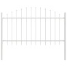 Clôture de jardin - Haut en forme de coussin - Blanc, 3,4x1 m, Acier 