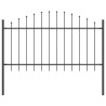 Clôture de jardin gris, sommet arrondi, 3,4 x 1 m en acier 